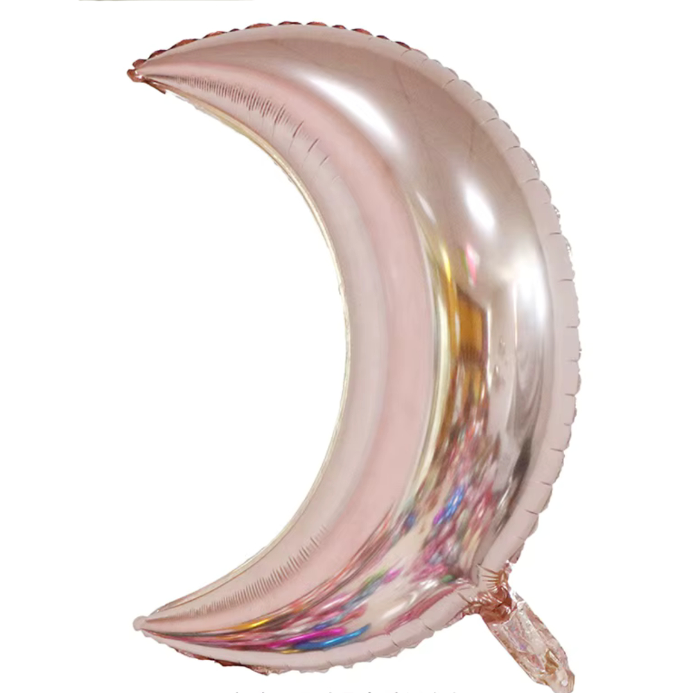 1 18" Rose Gold Crescent Moon Foil Balloon (Unpacked) - Image 1