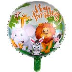 18" Safari Happy Birthday Foil Balloon (Unpacked)