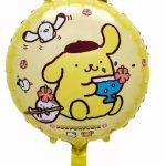 18" Round Yellow Pompom Purin Foil Balloon (Unpacked)