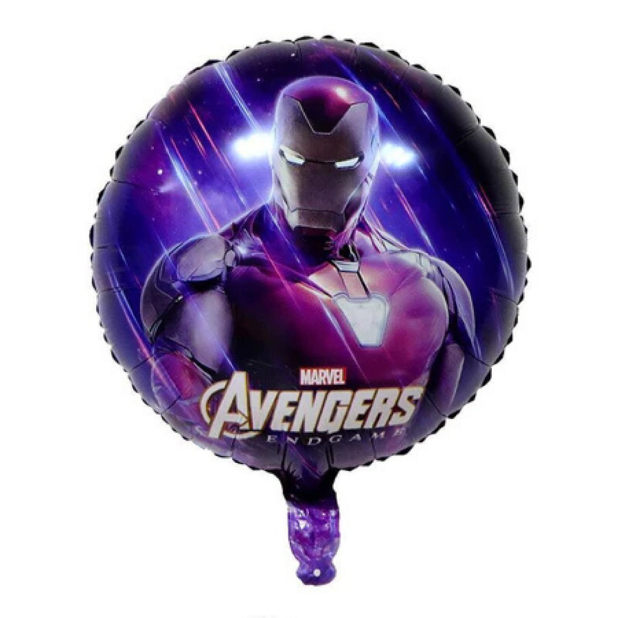189-scaled-1.jpg 18" Round Purple Iron Man Avengers Foil Balloon (Unpacked) - Image 1