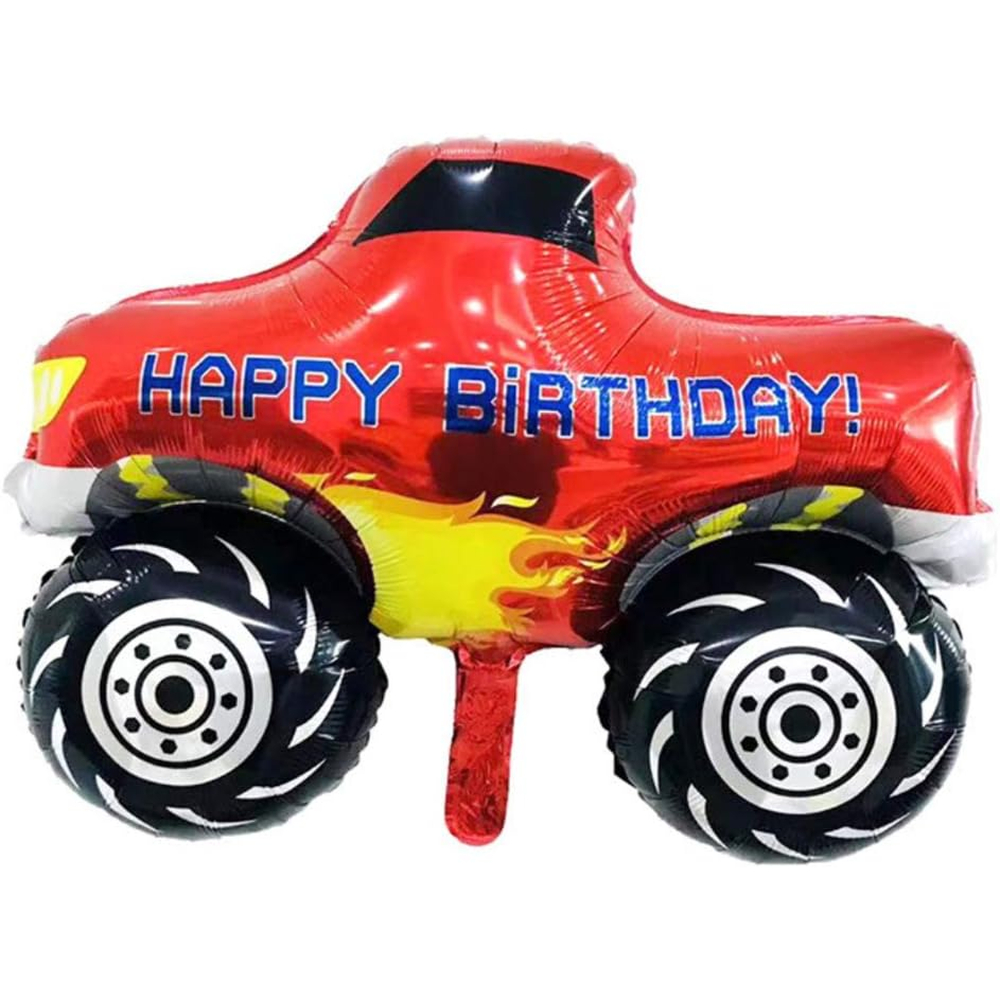 207_HR.jpg 82*69cm Red Monster Truck Foil Balloon (Unpacked) - Image 1
