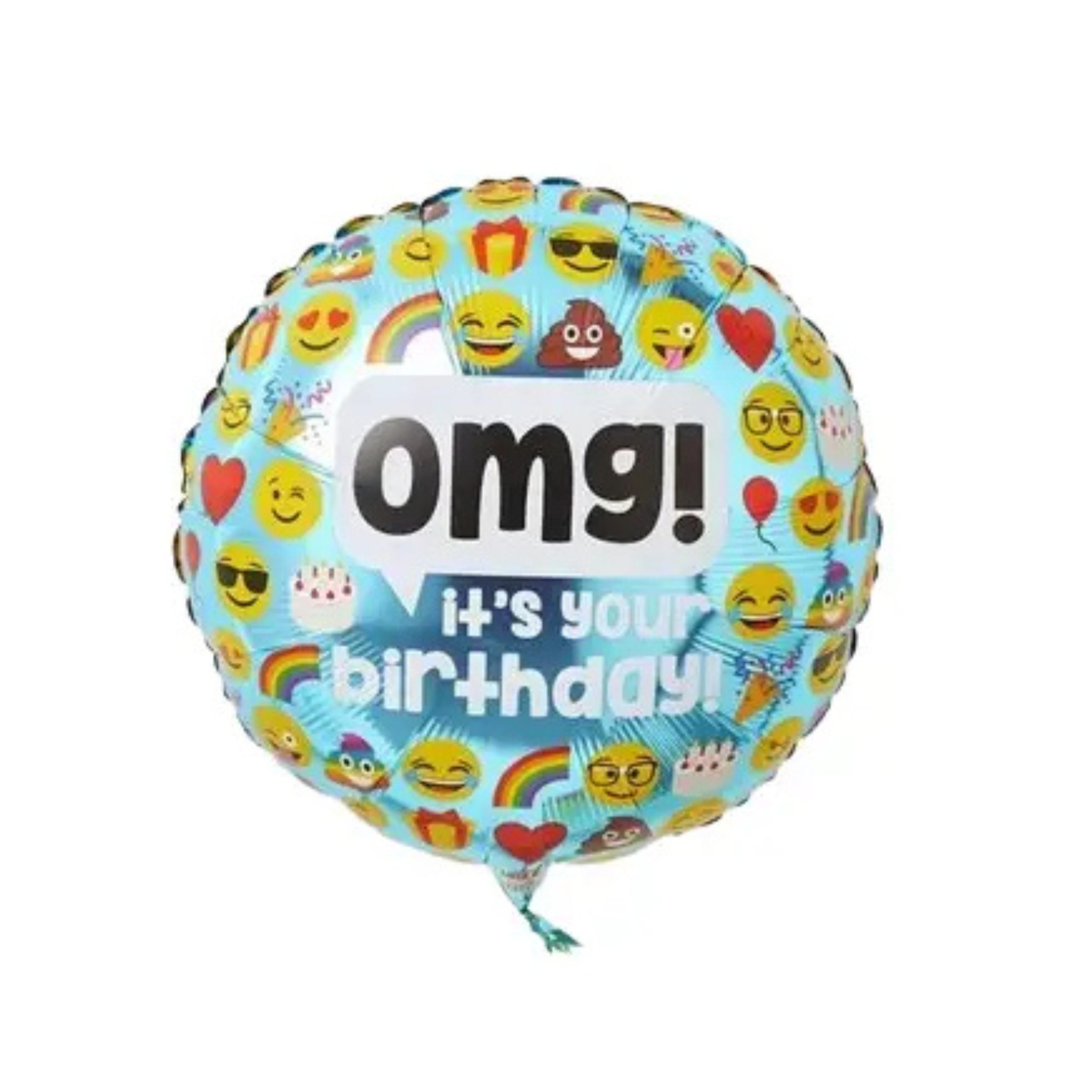 7-scaled-1.jpg "OMG It's Your Birthday" Emoji Themed Foil Balloon (Unpacked) - Image 1