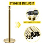 4x Bollards Stanchion Post Crowd Barriers 3x Black Twisted Rope - Image 3