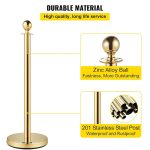 4x Bollards Stanchion Post Crowd Barriers 3x Black Twisted Rope - Image 2