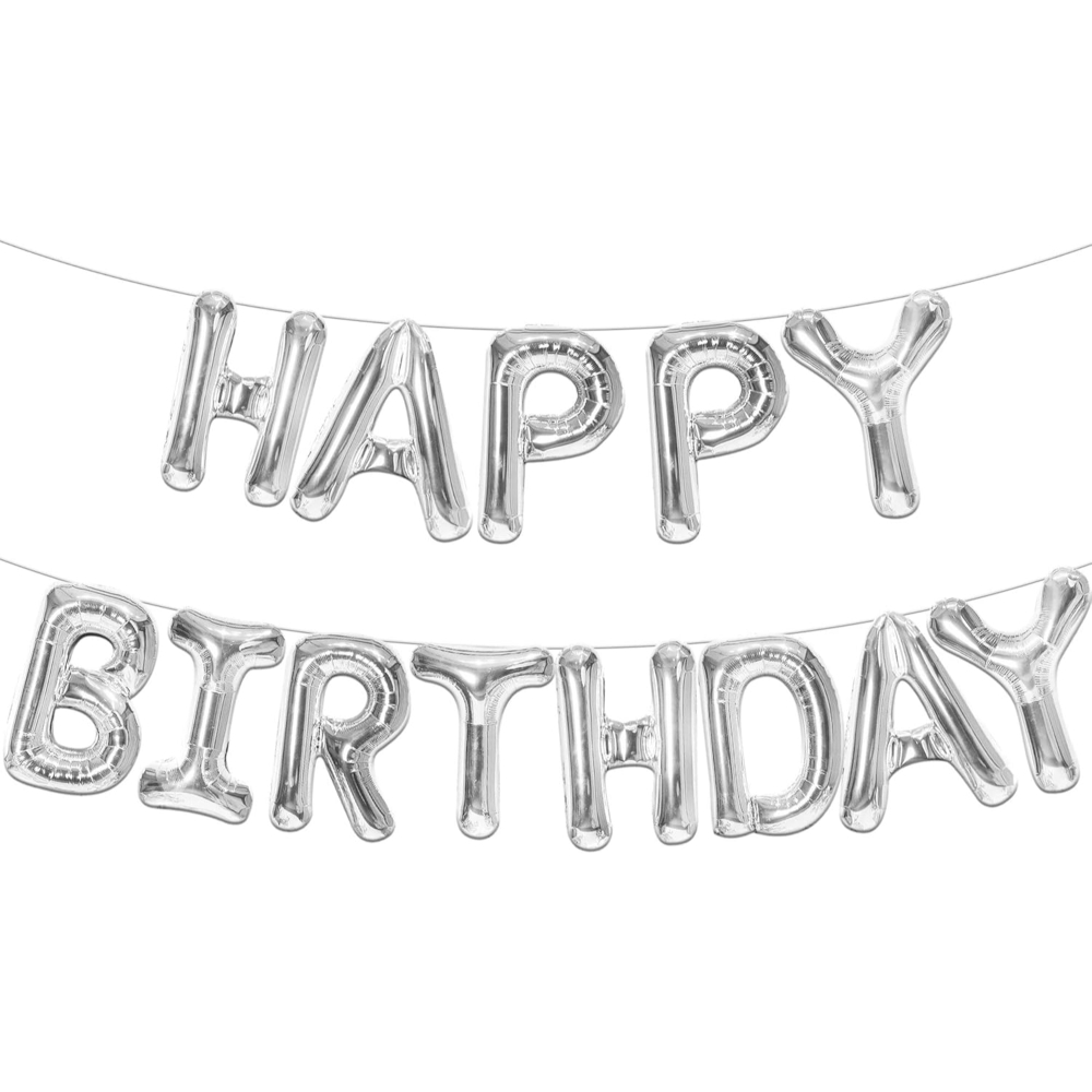 71xHuwWy5mL._AC_SL1500_.jpg Happy Birthday Silver Foil Balloon - Image 1