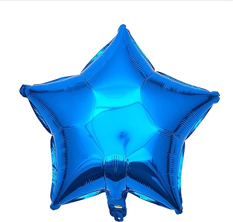 811fv2hRwUL._AC_SX466_.jpg 18" Blue Star Shape Metallic Foil Balloon (Unpacked) - Image 1
