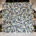 Floral Wall Backdrop Blue White Luxury Roses (240cm×240cm)