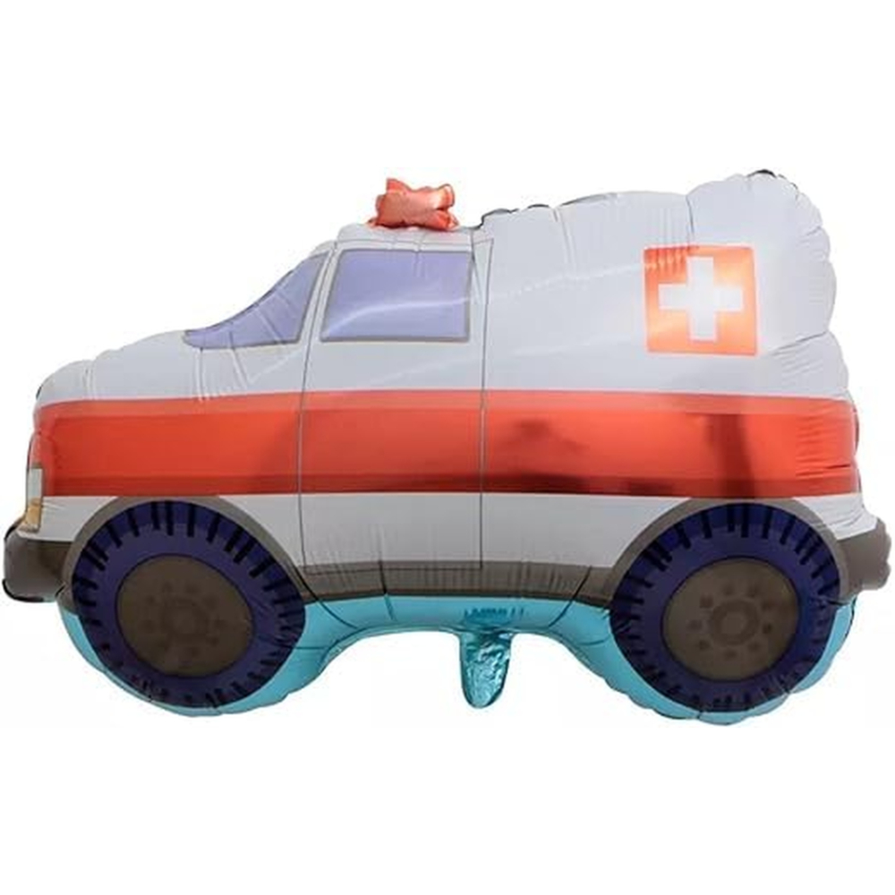 HR_196-1.jpg Ambulance Foil Balloon Vehicle Theme For Kids (Unpacked) - Image 1