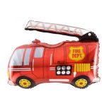 Fire Truck Rescue Theme Foil Balloon For Kids (Unpacked)