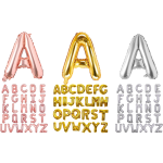 16" Alphabet A-Z Letter Foil Balloons (unpacked)