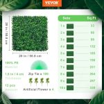 Lush White-Tipped Greenery Panel (50cm x 50cm) - Image 3