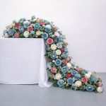 Artificial Multicolor Rose Flower Table Runner 43cm×100cm