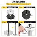 2x Silver Bollards Crowd Barriers 1x Black Twisted Rope - Image 4