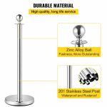 2x Silver Bollards Crowd Barriers 1x Black Twisted Rope - Image 2