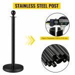 3x Black Bollards Crowd Barriers 2x Red Twisted Rope - Image 3