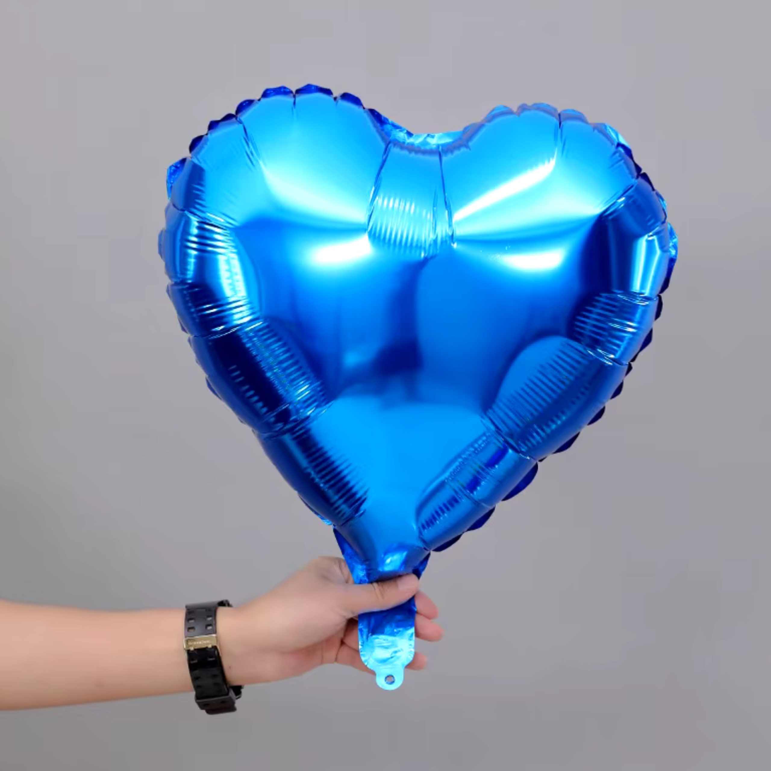 b-10-scaled-1.jpg 18" Shine Blue Crescent Heart Foil Balloon (Unpacked) - Image 1