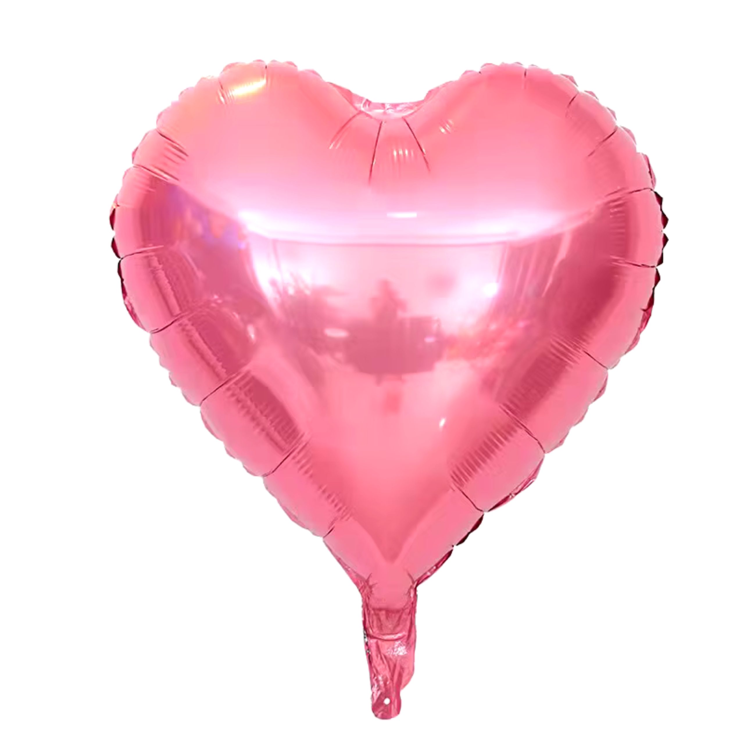 b-18-scaled-1.jpg 18" Pink Heart Shape Metallic Foil Balloon (Unpacked) - Image 1