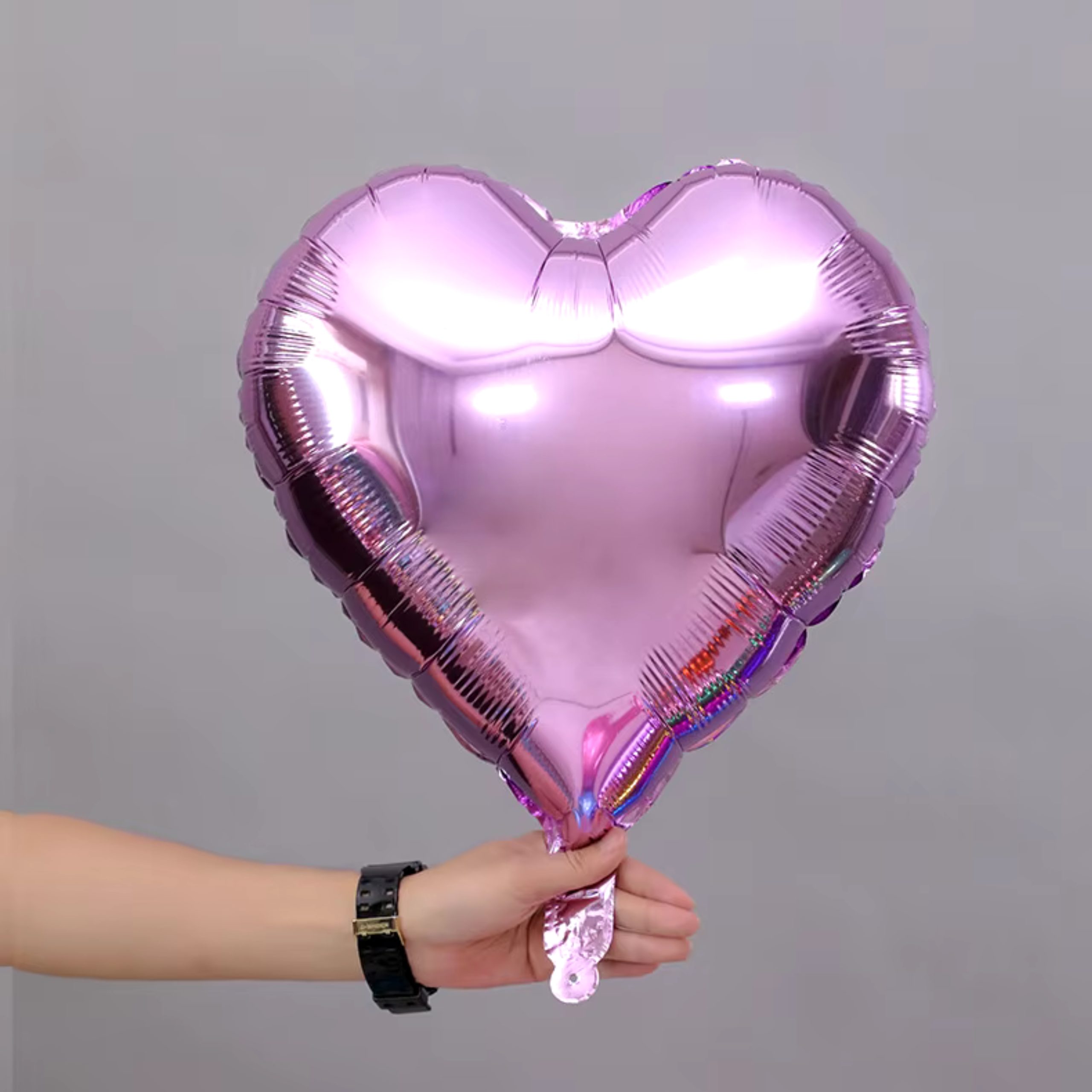 b-34-scaled-1.jpg 18" Purple Heart Shape Metallic Foil Balloon (Unpacked) - Image 1