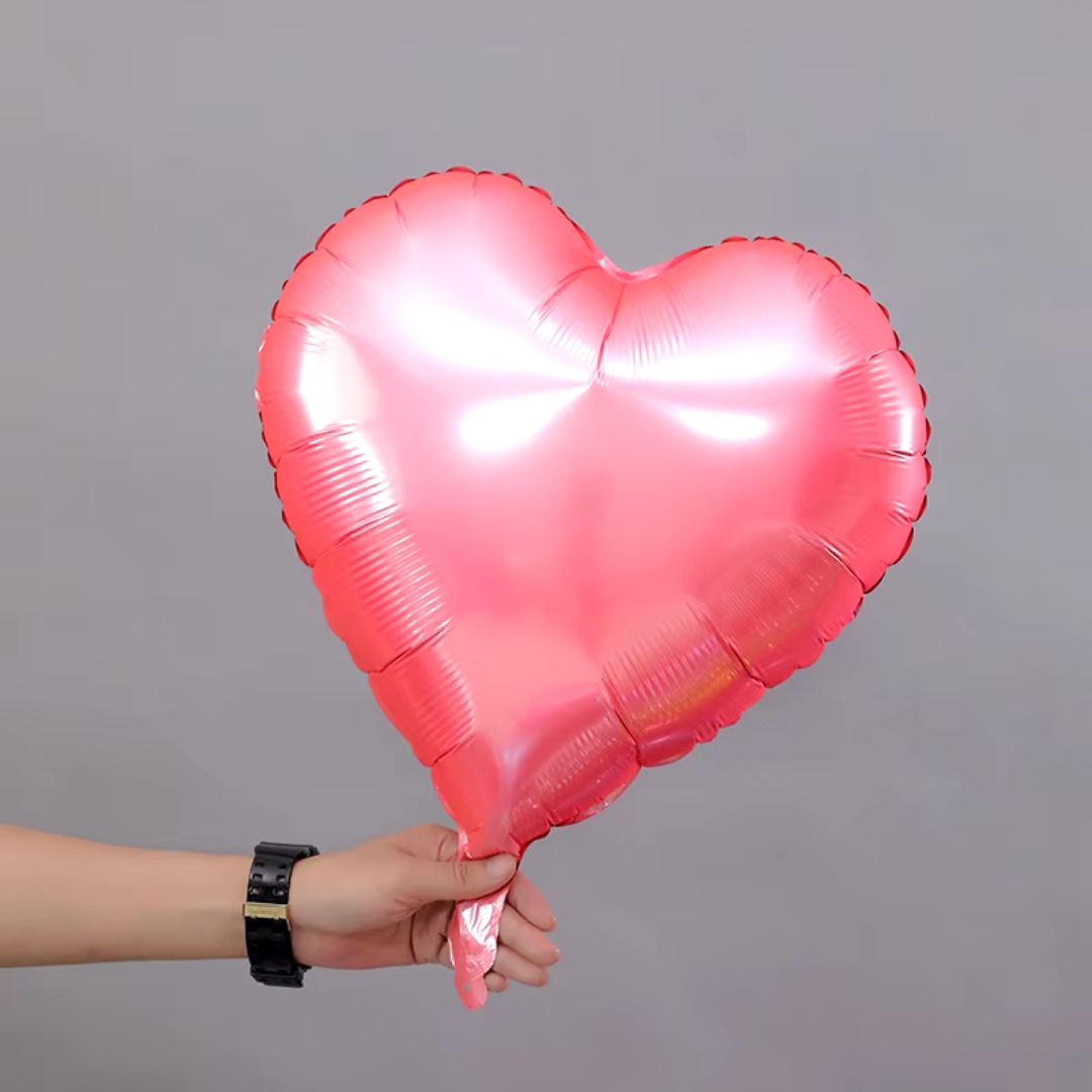 c-18.jpg 18" Heart Shape Metallic Foil Balloon (Unpacked) - Image 1