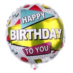 18" Round "Happy Birthday To You" Foil Balloon (Unpacked)