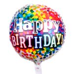 18" Round Colorful "Happy Birthday" Foil Balloon (Unpacked)