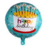 "Happy Birthday" Foil Balloon with A Cake And Candles (Unpacked)