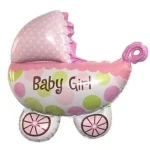 Pink Baby Girl Stroller Balloon 72*78cm (Unpacked)