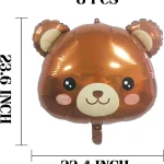 18" Brown Medium Bear Head Boil Balloon (Unpacked)