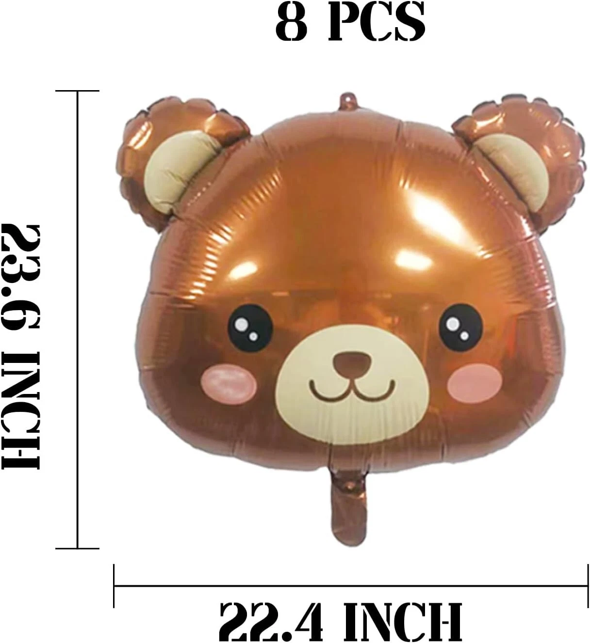 s-l1600-6-4.webp 18" Brown Medium Bear Head Boil Balloon (Unpacked) - Image 1