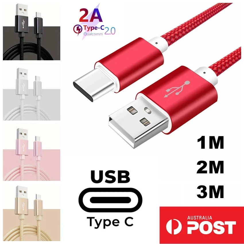 Braided Fast Charging USB-A to USB-C Cable Data Cord for Android Phones Braided Fast Charging USB-A to USB-C Cable Data Cord for Android Phones