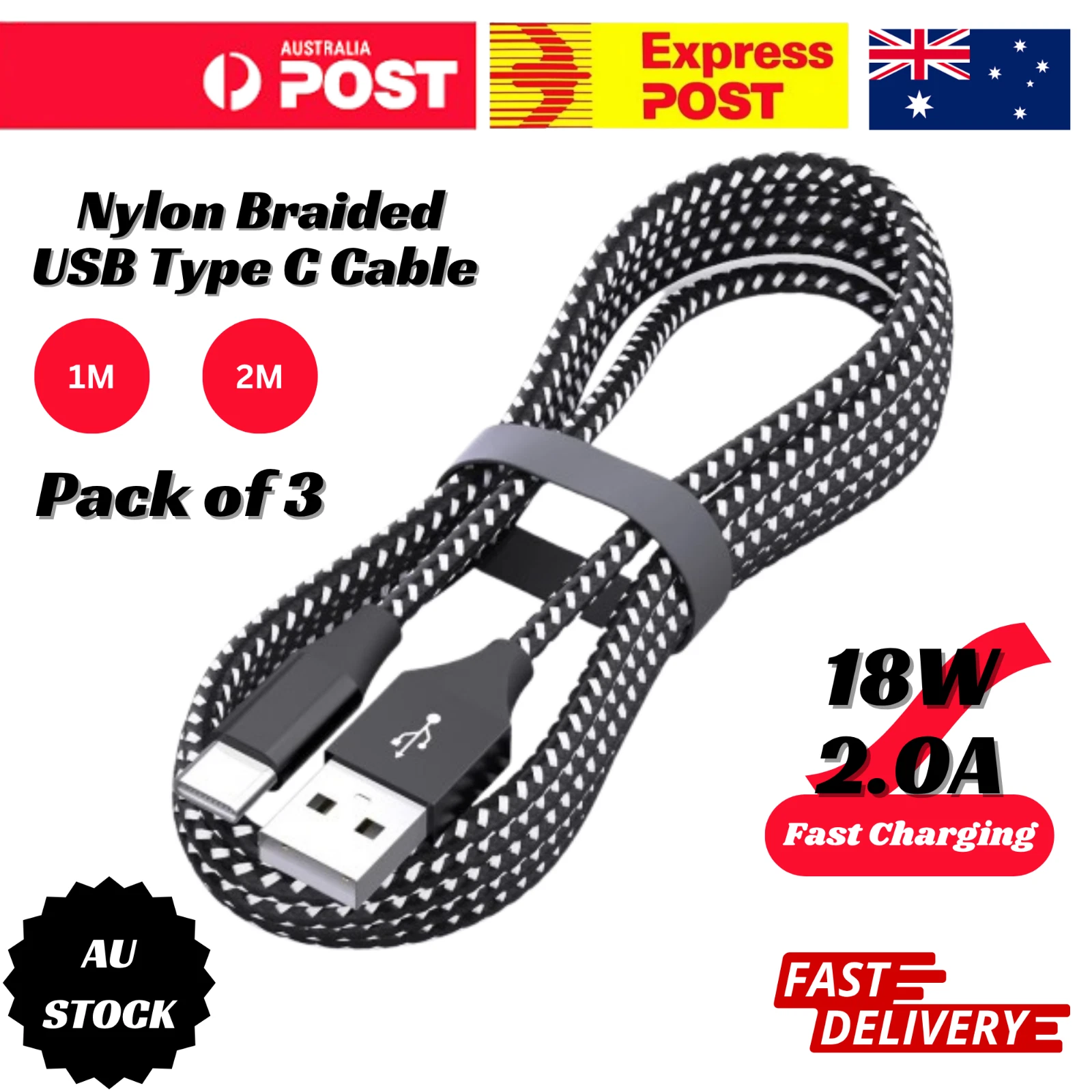 Braided USB Type C Charger Cable Charging Data Cord for Samsung Google xtradeals Braided USB Type C Charger Cable Charging Data Cord for Samsung Google xtradeals