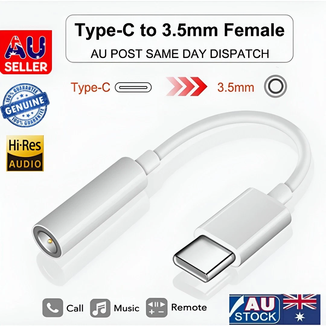 USB Type C to 3.5mm Female Headphone Jack Adapter AUX Stereo Speaker Audio Cable USB Type C to 3.5mm Female Headphone Jack Adapter AUX Audio Cable